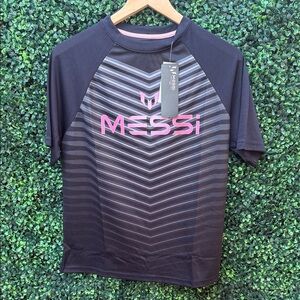 Kids Messi Graphic Tee - Black and Pink